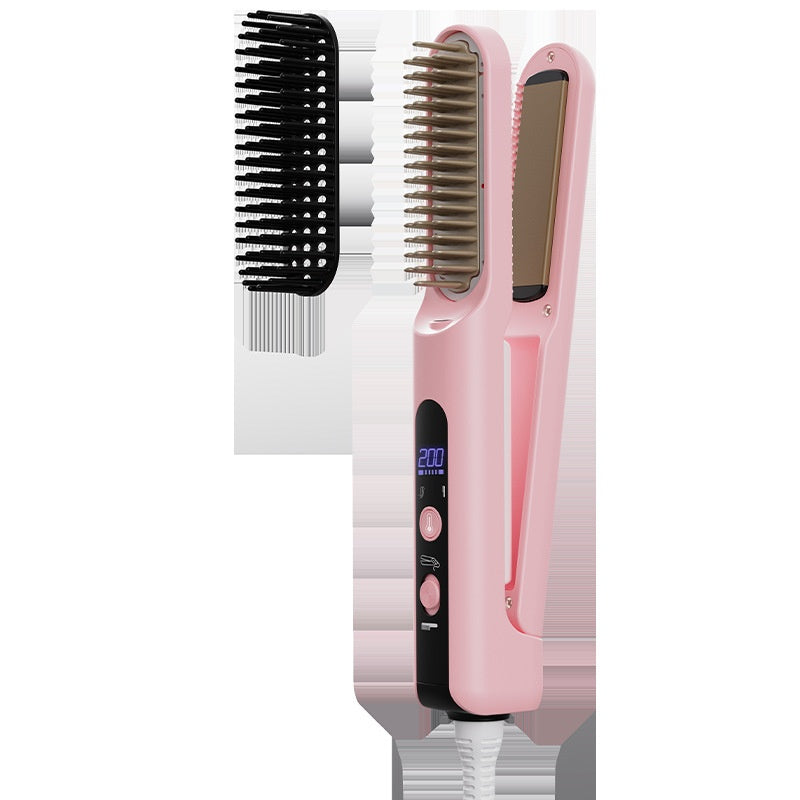 Multi-functional Curling And Straightening Iron With One-touch Styling Hair Protection And A Detachable Design
