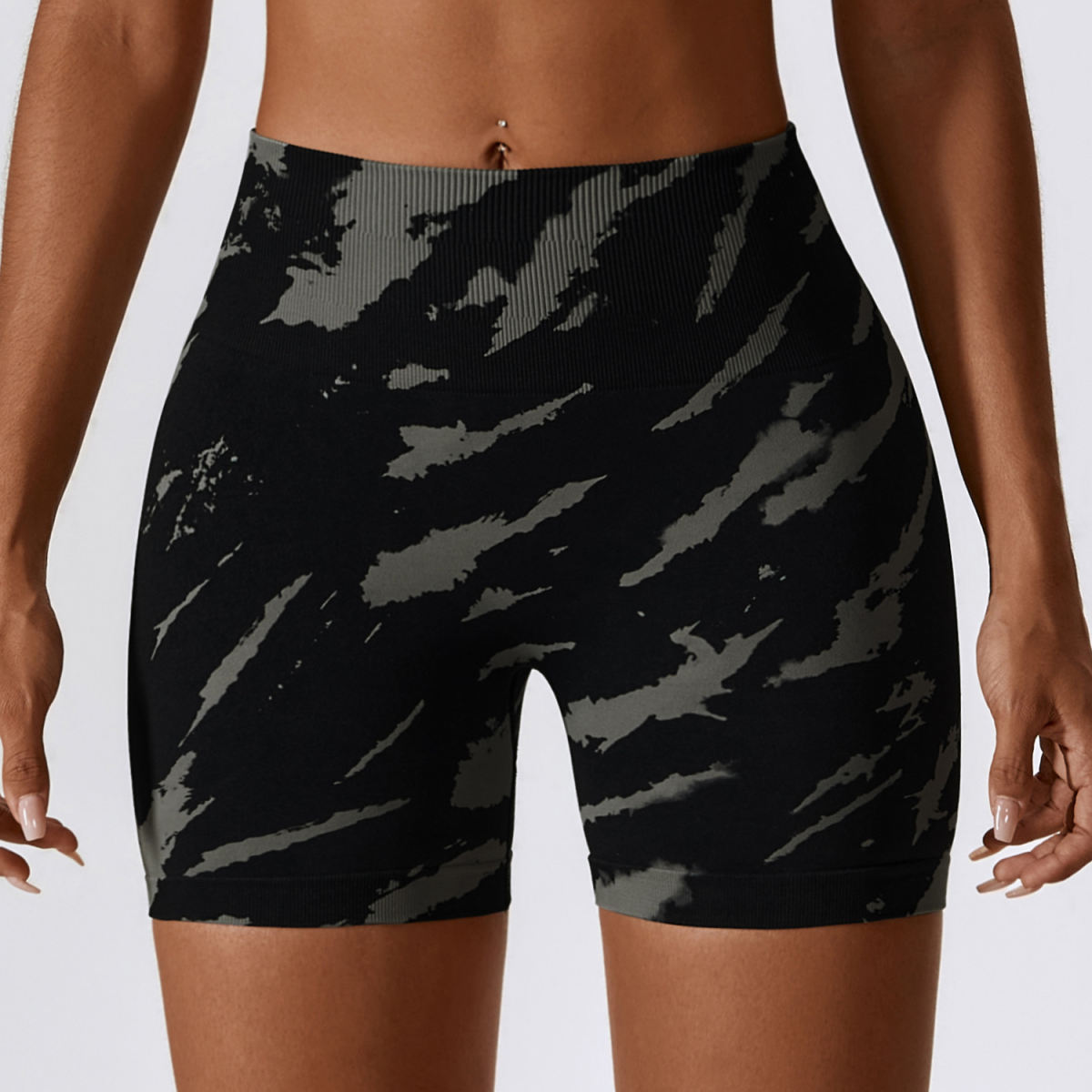 European And American Digital Printing Seamless Yoga Shorts