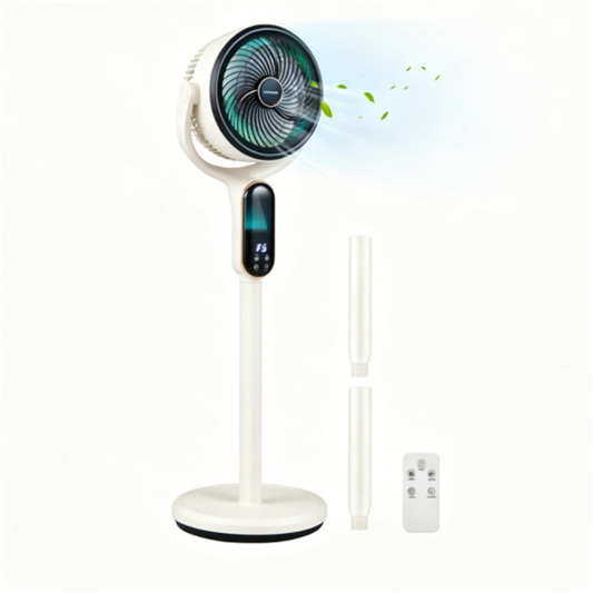 Adjustable Height Standing Fan With Remote Control, 8 Speed Quiet Floor Fan LED Touch Panel 12H Timer Oscillating Pedestal Fan For Home Bedroom Office