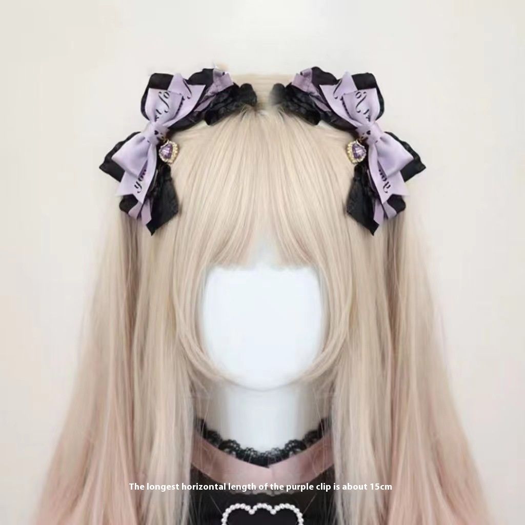 Black Bow Barrettes Handmade Hair Accessories