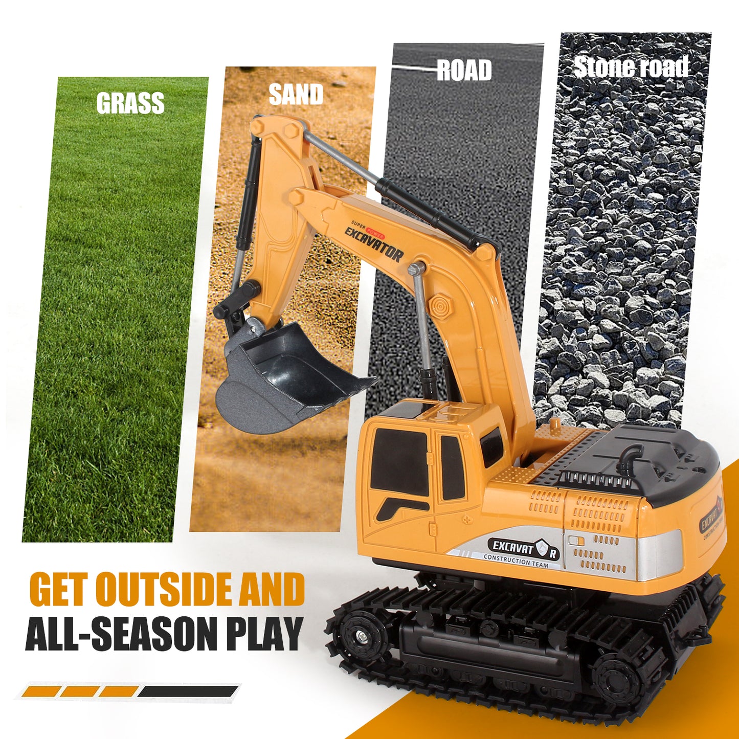 AU RC Digger Remote Controlled Excavator Construction Vehicle Truck Car Kids Gifts, The Logistics Will Be Send Randomly