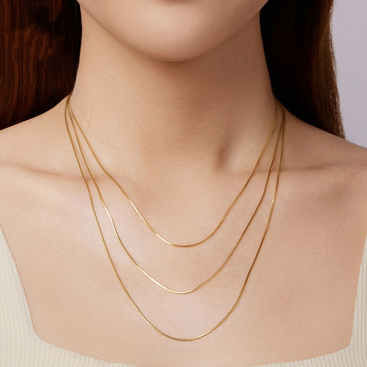 S925 Sterling Silver Plated K Gold Base Necklace