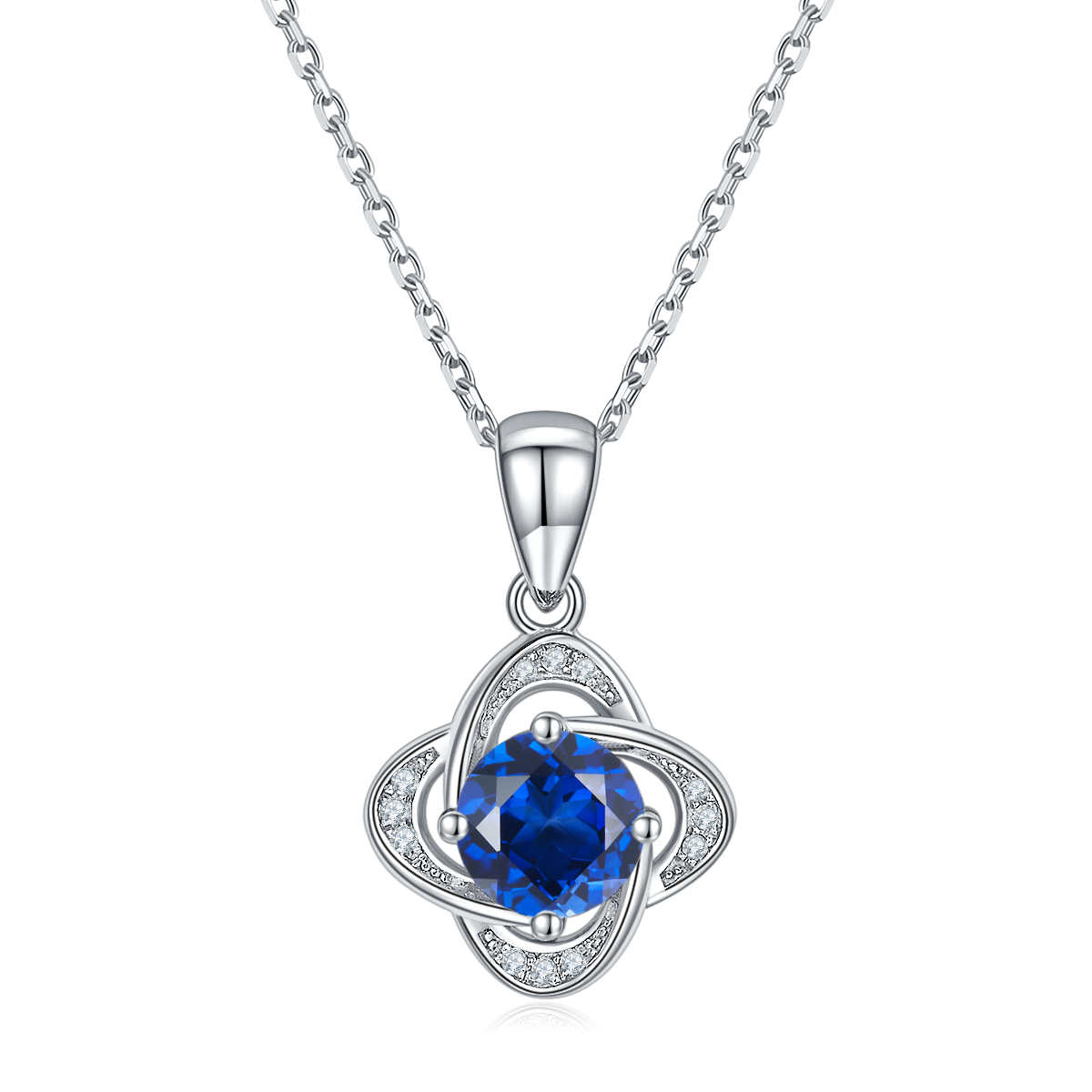 S925 Sterling Silver 4-Leaf Clover Pendant Necklace, 1ct D-VVS1 Moissanite & Lab-Grown Gems, Platinum Plated 2.4g With GRA Certificate Gift Box