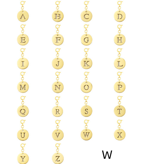 Titanium Steel Bracelet And Necklace Accessories 26-letter Charm Pendants Hand-polished In Gold