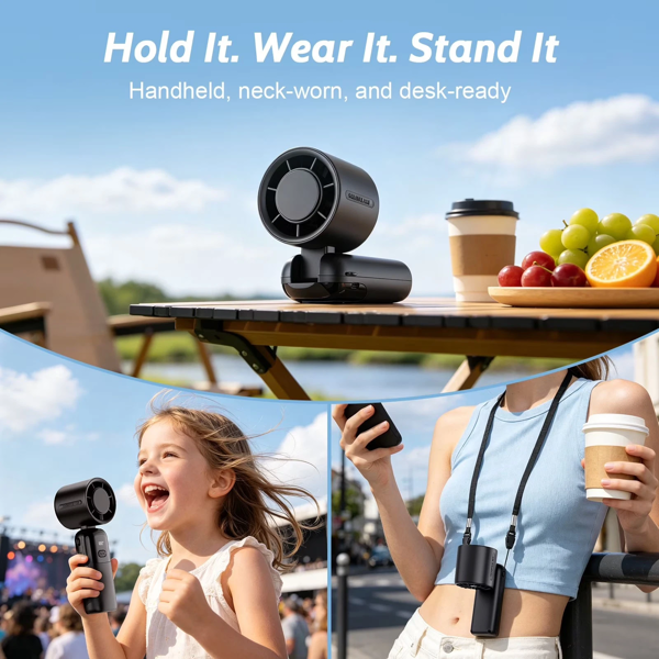 Portable Handheld Mini Turbo Fan In Outdoor USB Rechargeable Ice Cooling Fans W LED Display Fan US Logistics Only For USPS.TK TMEU Only For Self-pickup