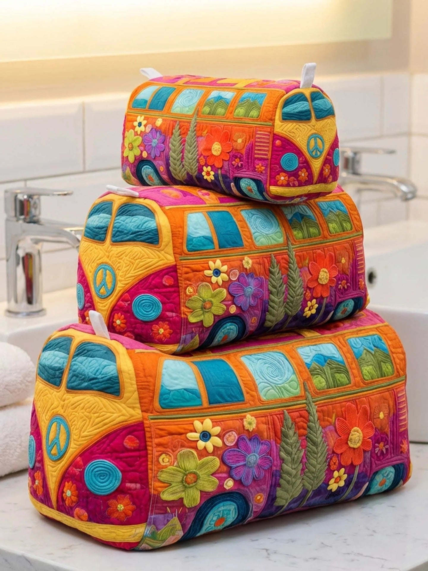 Printed Storage Makeup Three-Piece Set Multifunctional Bag
