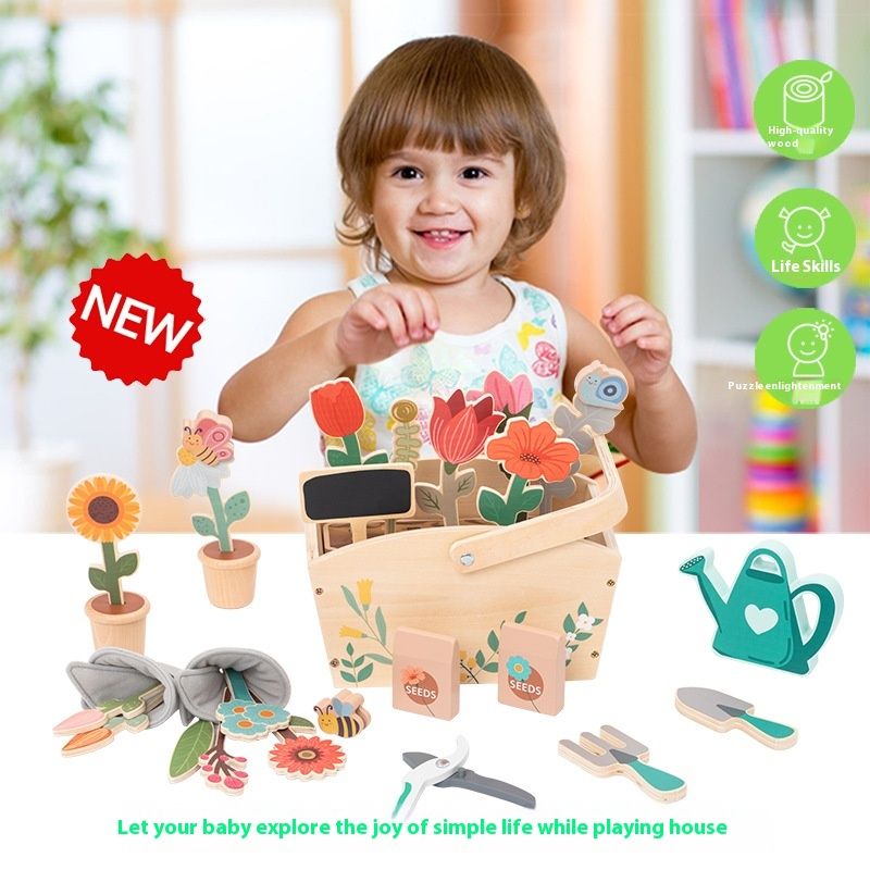 Planting Building Blocks Matching Play House Scene Simulation Children's Toys