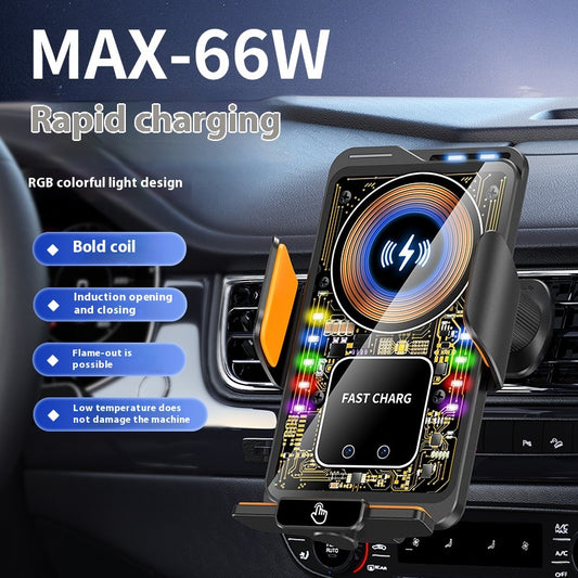 Car Phone Holder Transparent Magnetic Direct 15W Wireless Fast Charging Bracket Charger