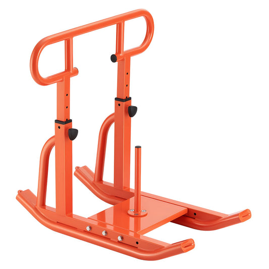 Weight Sled, Steel Power Sled, Fitness Training Sleds For Athletic Exercise Speed Improvement, Workout Equipment With Adjustable Height Handle, Compatible With 1/2 In Weight Plates, Orange