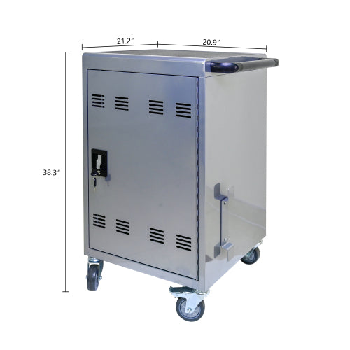 Mobile Charging Cart And Cabinet For Tablets Laptops 35-Device  B30PLUS -Silver