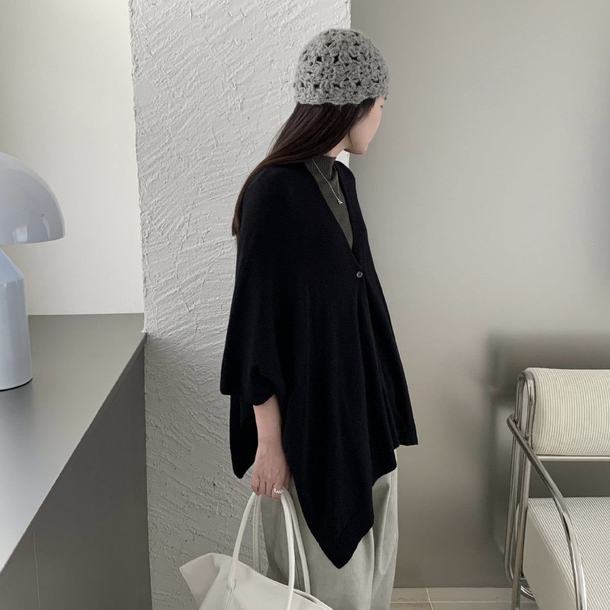 Korean-style Fashionable Versatile Travel Cloak Knitted Cardigan