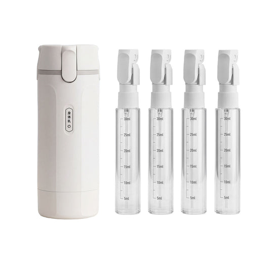 Stilruhe 4-in-1 Travel Bottle, White Integrated Storage, Leak-proof, With Gradients For Convenient Storage