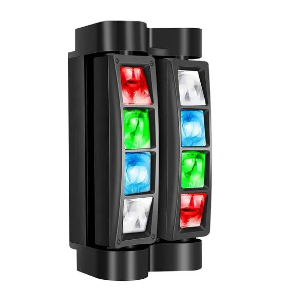 LED 8-Eye Spider Beam Moving Head Light KTV Stage Party Atmosphere Strobe Lamp DJ Disco Lighting EU Plug