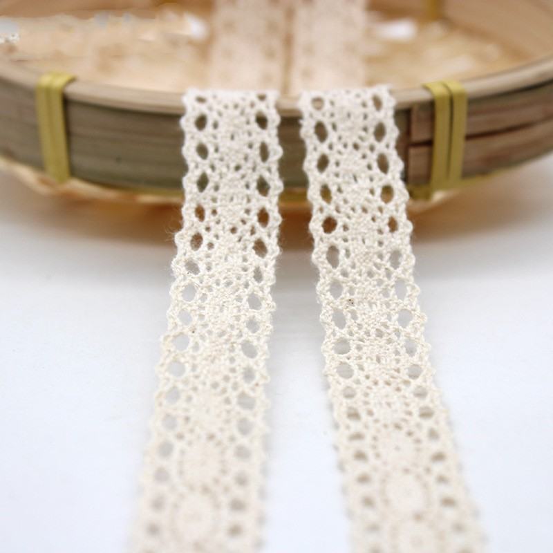 Cotton Thread Lace Clothing Accessories Beige Pure Cotton