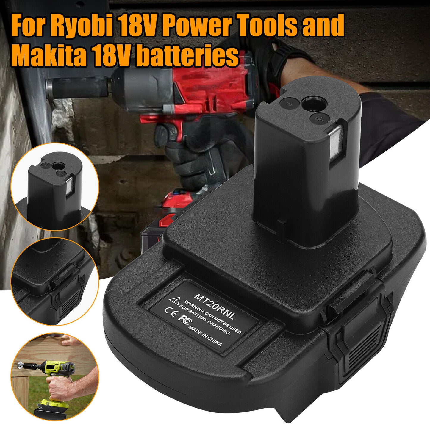 Battery Adapter MT20RNL For M Akita Li-ion Batteries Convert To Ryobi 18V Tools