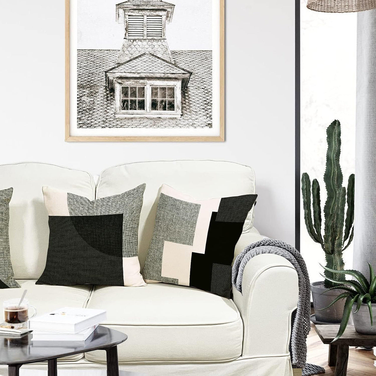 Simple Abstract Art Geometric Sofa Office Linen Pillow Cover