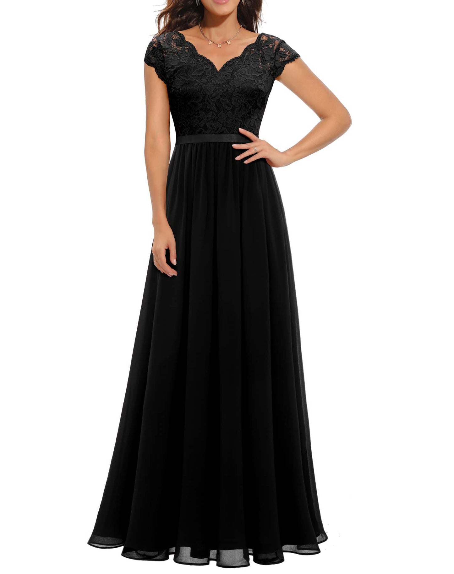 Best Seller Dress Lace Long Patchwork Waist-tight Noble Dress