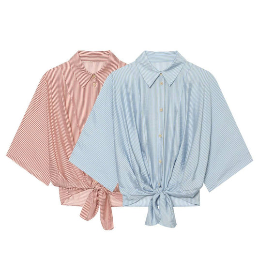 New Stylish And Versatile Striped Casual Long-sleeve Top