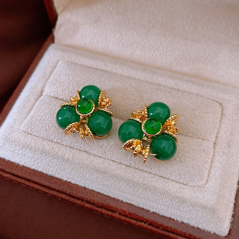 Mid Century Zircon Earrings For Women Vintage Rhinestone Studs Premium Quality Gift