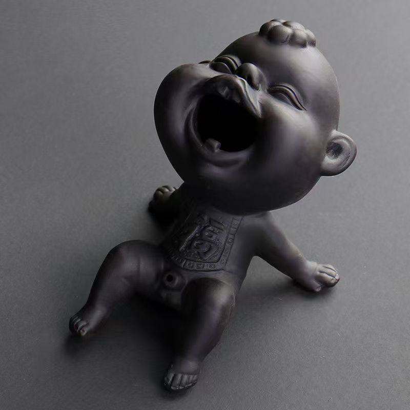 Household Tea Table Ornament A Water-spraying Zisha Urinating Boy Tea Pet
