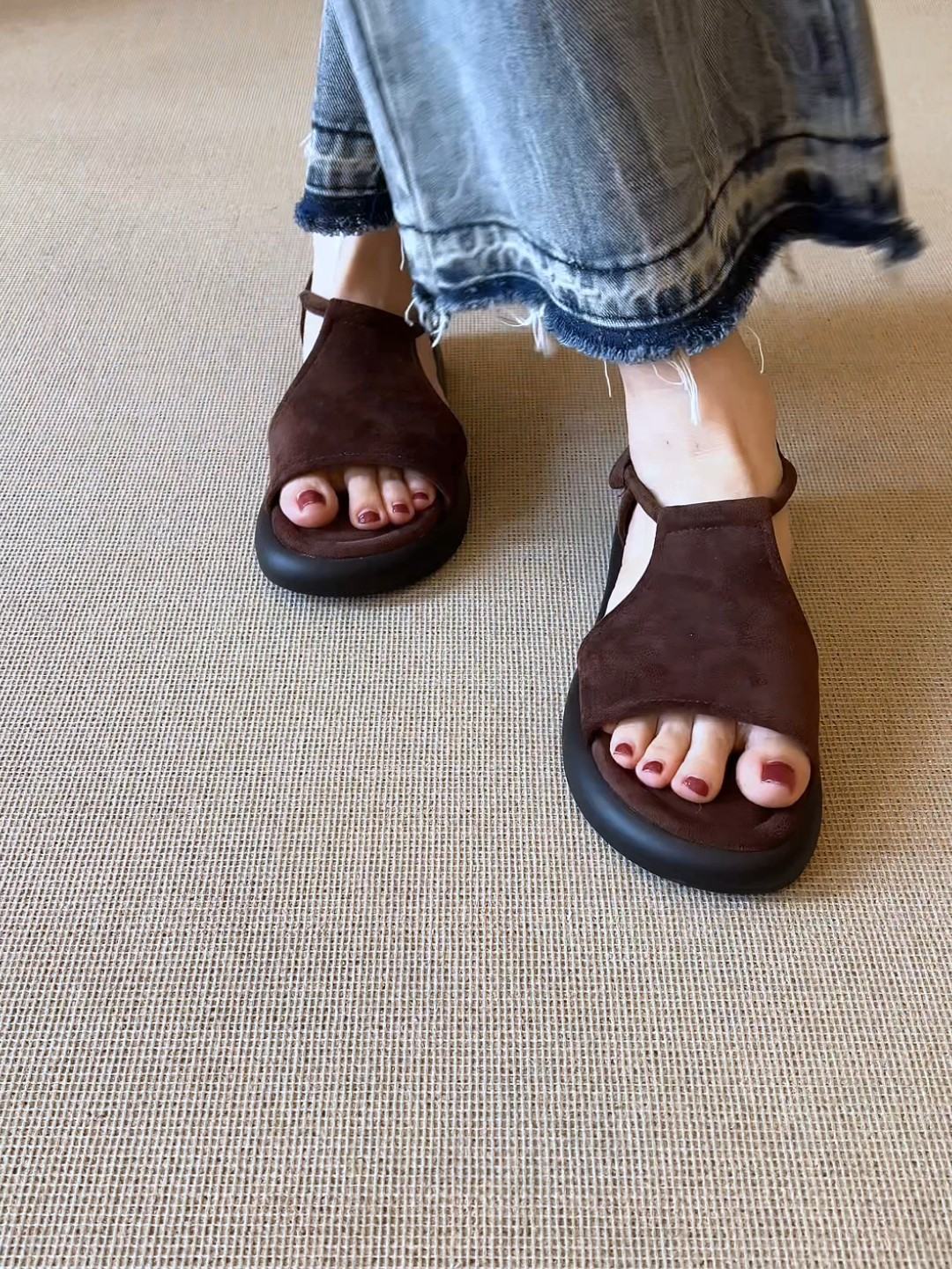 Women Platform Height-Increasing Hook And Loop Roman Sandals, 2026 New Summer Retro Open Toe Casual Sandals For Dresses Outdoor Wear