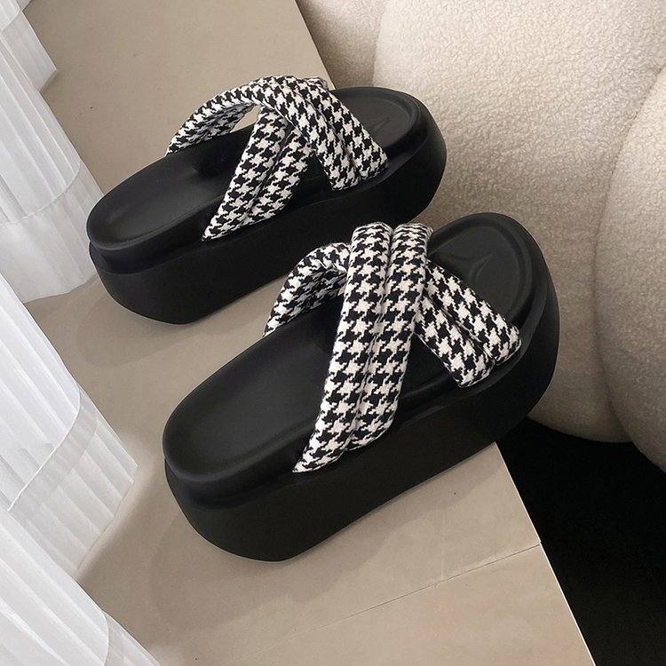Women's Cross Strap Platform Slides With Cloud Cushion, Outdoor Thick Sole Beach Sandals Hot Sale
