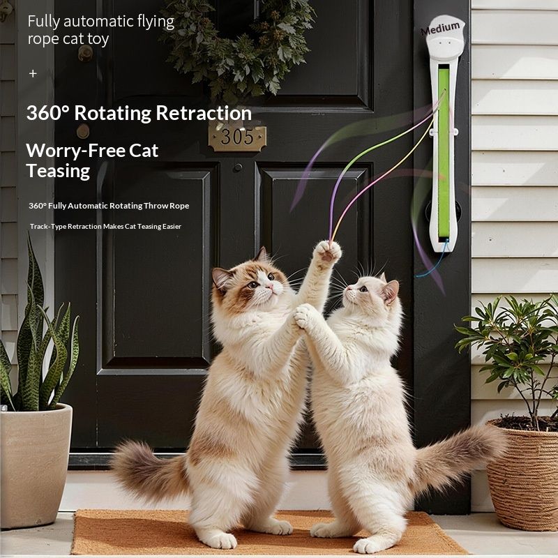 Pet Cat Toy Fully Automatic Cat Teaser With Swinging Rope