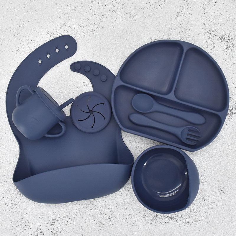 Food Grade Silicone Feeding Cutlery Set Children's Dinner Plate