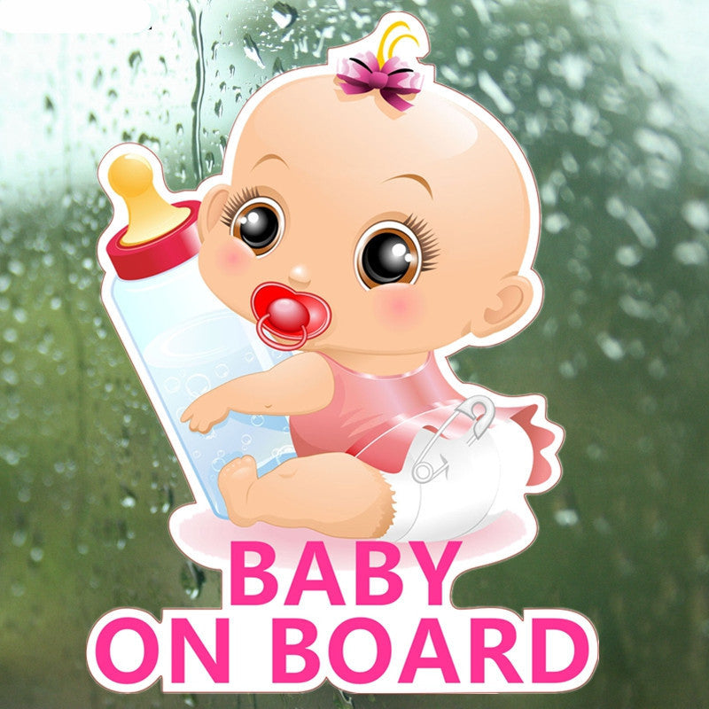 Cross-border Exclusive Sale Baby On Board Bumper Stickers Baby Baby Princess Feeding Bottle Car Reflective Stickers B033