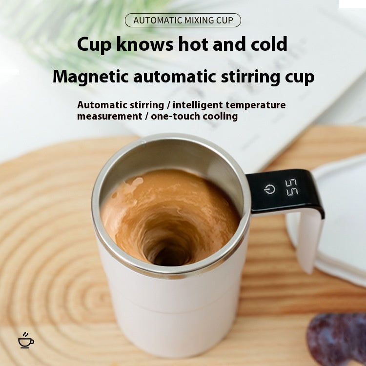 Smart Temperature-measuring Magnetic Automatic Stirring Cup, Electric Portable Coffee Cup, Milkshake Cup, Fitness Protein Shake Powder Cup