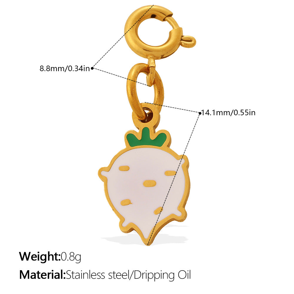 Country-style Cute Vegetable Series Jewelry Clasp Pendant Stainless Steel DIY Bracelet And Necklace Accessories