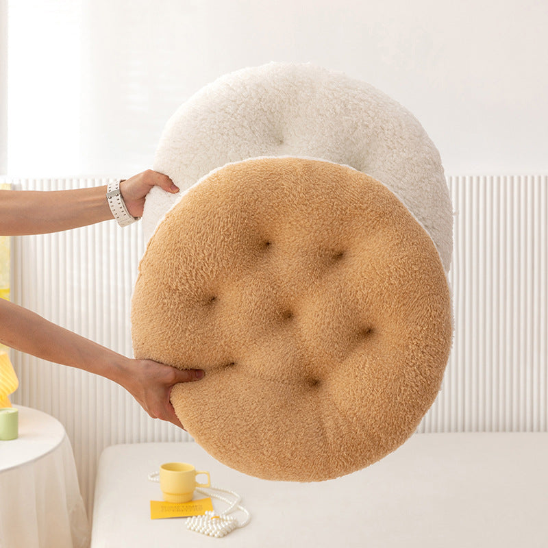 Thickened Winter Lambswool Seat Cushion Round Chair Pad Office Computer Chair