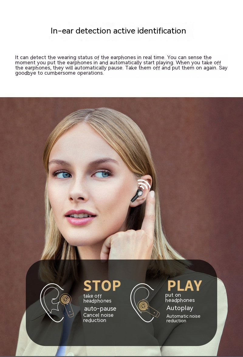 Plastic In-ear Bluetooth Headset Wireless Sports Halter ANC Active Noise Reduction Ultra-long Life Battery