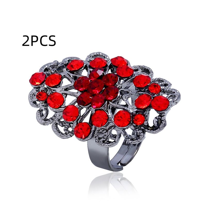 Adjustable Diamond Flower Ring Accessories