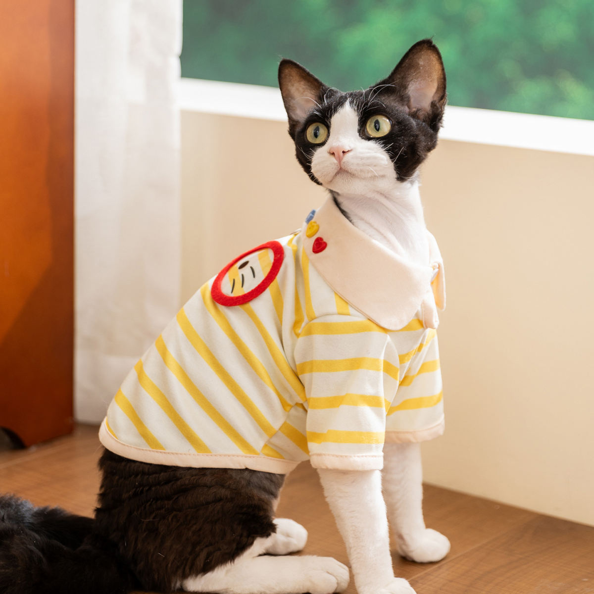 Striped Base-layer Shirt Spring Hoodie Pet