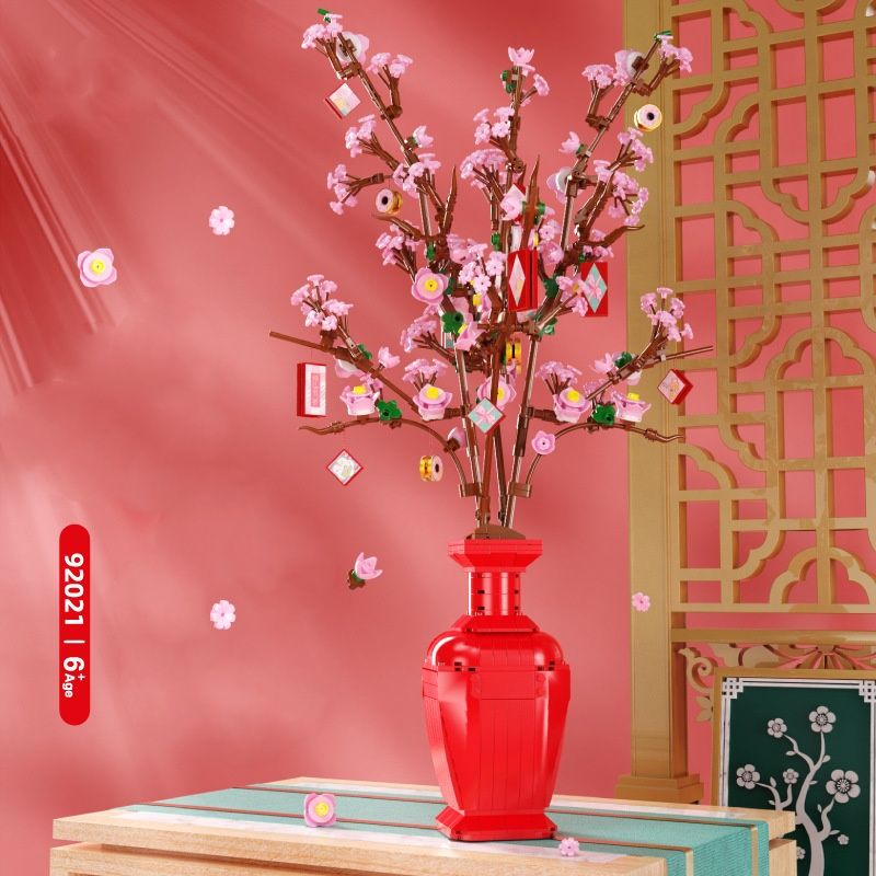 Girl Peach Blossom Assembled Building Blocks Decoration Toys