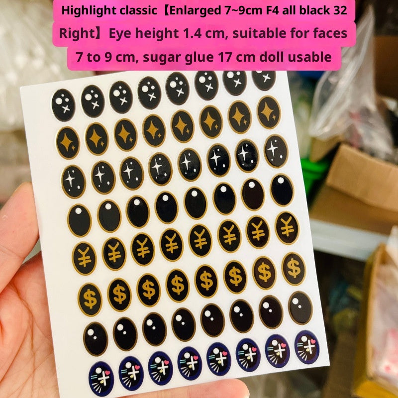 Macaron Colored Contact Lens Makeup Eye Stickers, Handmade DIY Doll Eyelash Stickers, Sit-down Stickers Eyes