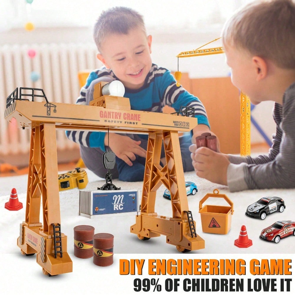2.4GHz Remote Control Gantry Crane, Assemble It Yourself. A 118 Scale, Lifelike Construction Site Truck. Educational, Fun, And A Great Gift For Kids 6. Forklift, Construction, Toy Truck