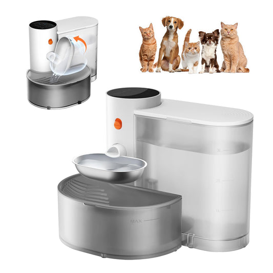 Smart Cat Water Dispenser - Stainless Steel Water Bowl, Upgraded Self-Refill Cat Water Fountain Automatic Water Dispenser Water Feeder For Cats & Small Animals, 3.5L 118.4oz