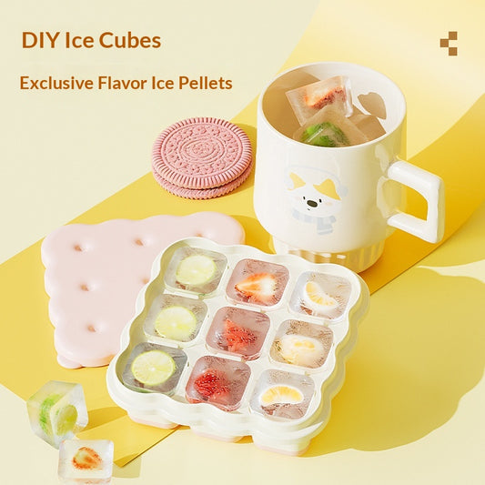Creative Cookie-shaped Ice Cube Tray Mold Plastic Ice Mold With Lid Reusable Ice Cube Tray Drink Whisky Ice Coolers Ice Cube Maker Kitchen Bar Tools Gadgets