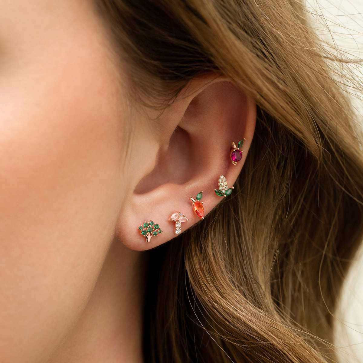 Oriental Pastoral Style Vegetable Ear Studs Creative Accessories