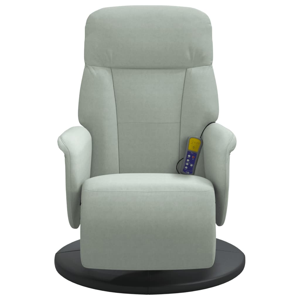 Massage Chair with Footrest Velvet   Massage Chair with