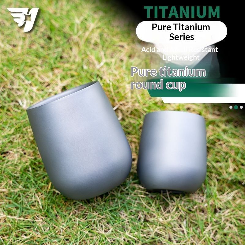 Household Ice-flower Water Cup Outdoor Camping Cup Double-layer Handle Cup