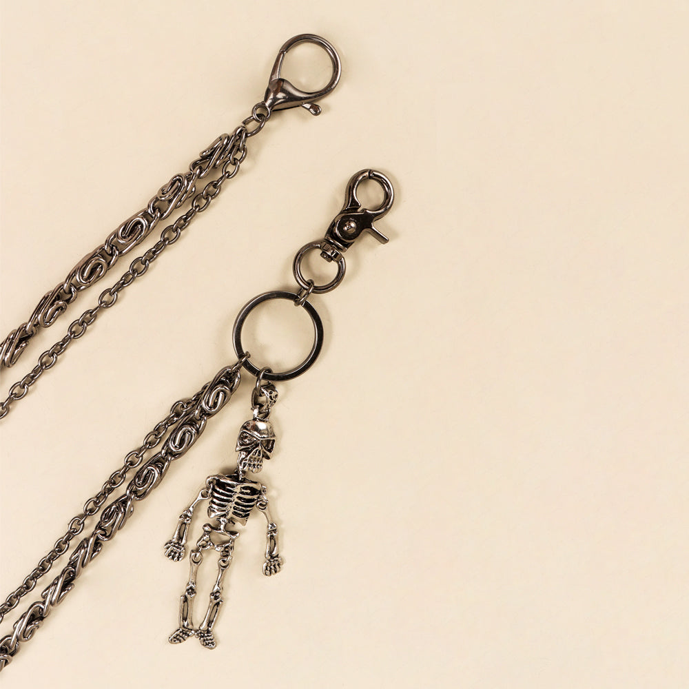 Hot Sellers For Both Men And Women Are Skeleton Skull Lockets Metal Guns Black Chain Pants Jeans Overalls Hip-hop Hipster Accessories Waist Ornaments