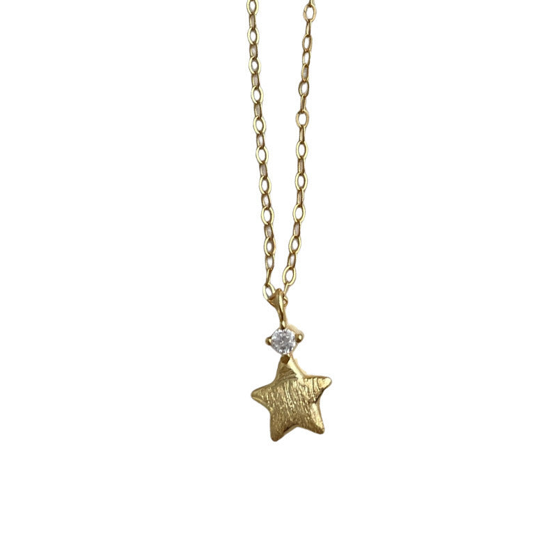 S925 Sterling Silver Korean Style Sparking Zirconium Brushed XINGX Necklace For Women