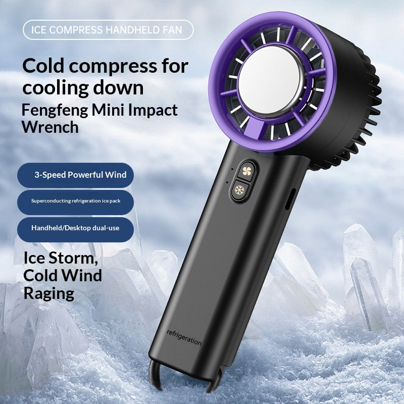 Handheld Mini Ice Cooling Portable Rechargeable Bladeless Turbo USB Desk Fan