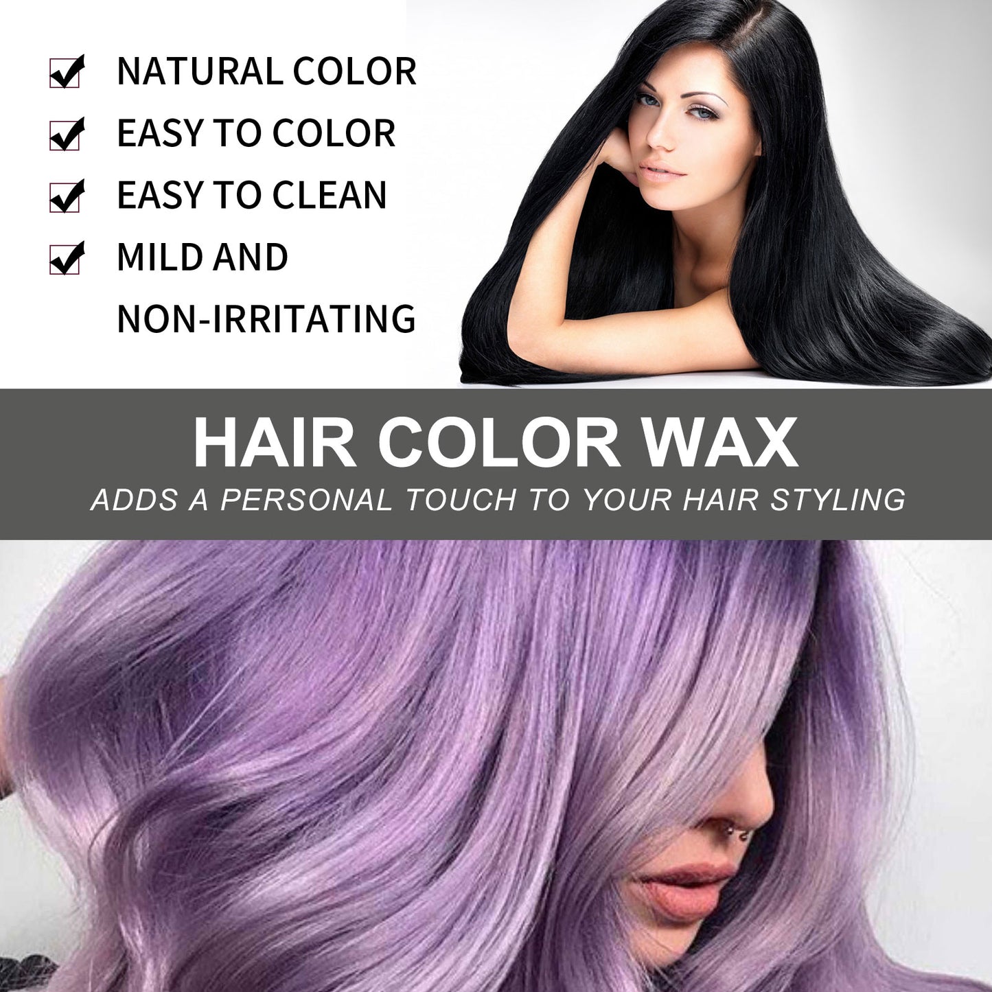 EELHOE Temporary Hair Wax, Natural Color One-Time Easy Color Hair Wax