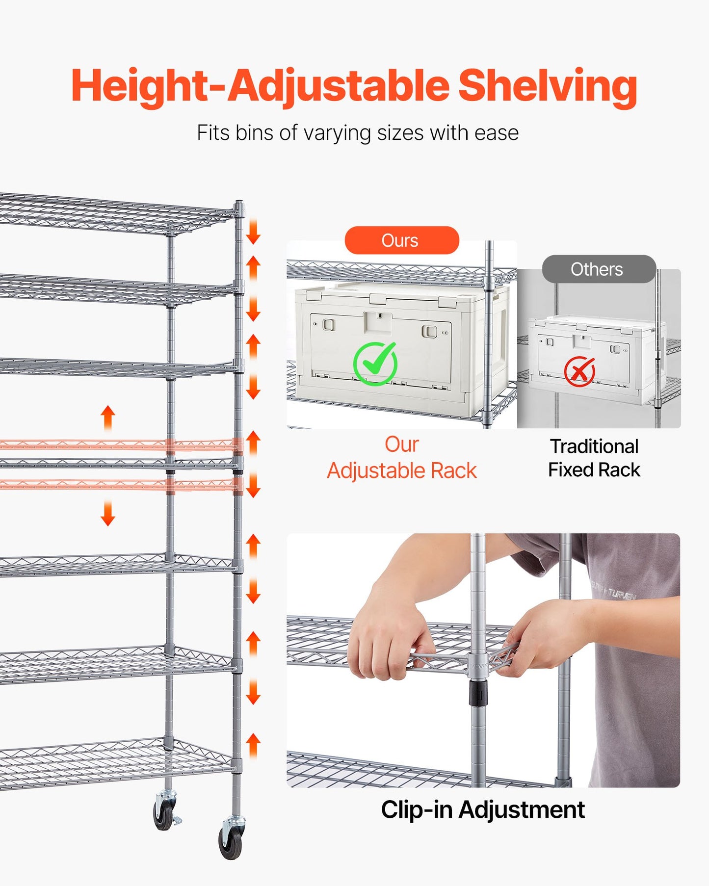 7-Tier Rolling Bin Storage Rack, 26 Organizer Bins, Bin Rack Storage Steel Wire Shelving System With Wheels, Mobile Tool Organizer For Garage, Warehouse, Office, Restaurant, Classroom, Kitchen