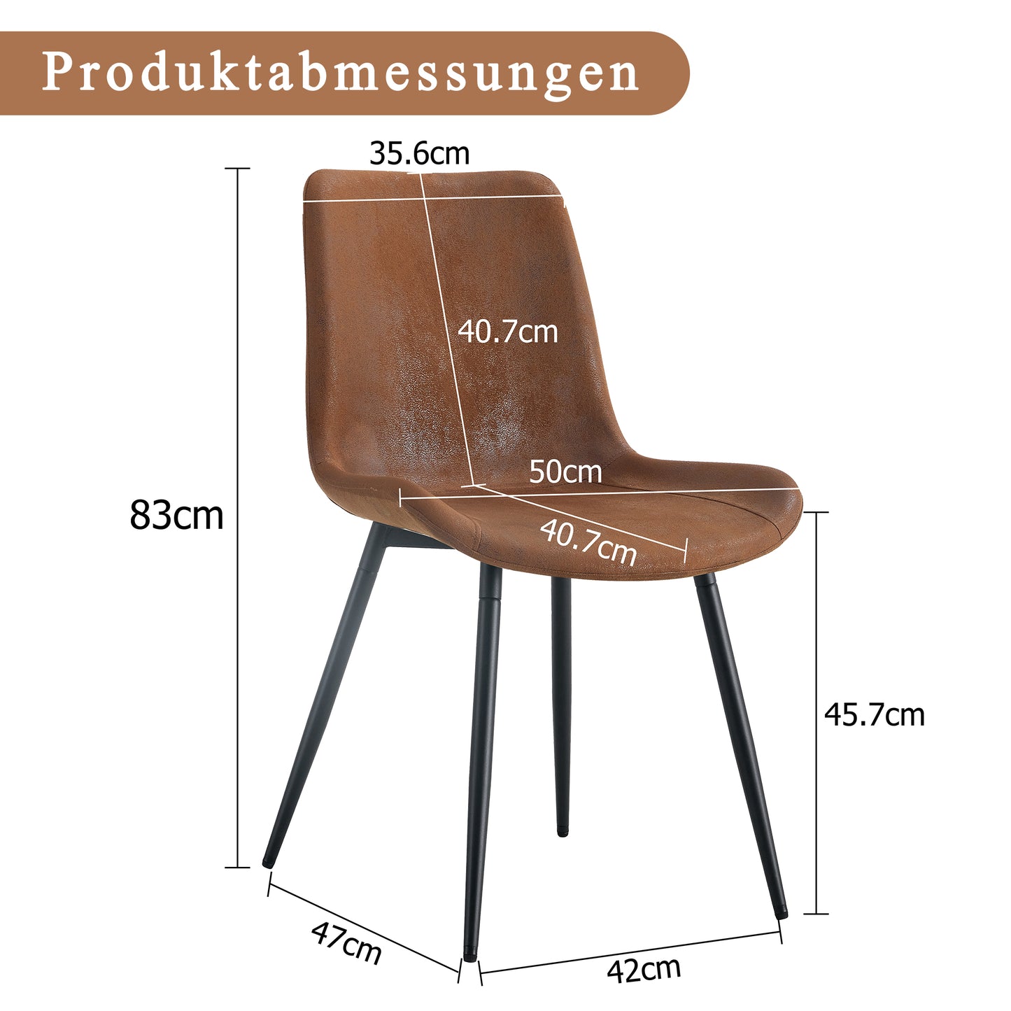 4-Piece Set Brown Breathable Tech-Fabric Dining Chairs Modern Design With Widened Seat, Backrest & Non-slip Metal Feet For Home And Office.