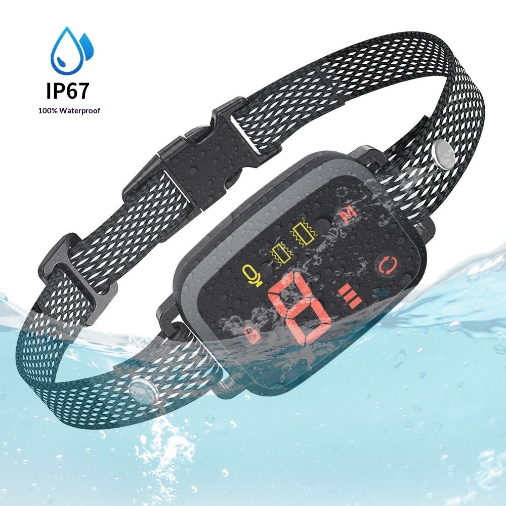 Digital Display Touch-Control Waterproof Pet Collar Anti-Bark Device